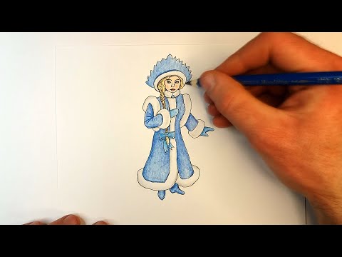Видео: Как нарисовать Снегурочку