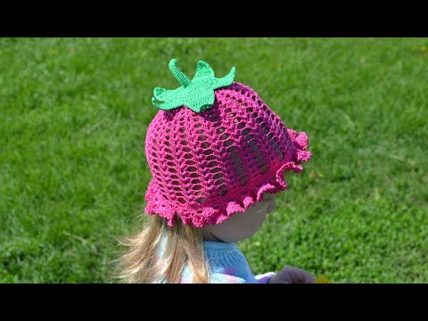 Видео: "Шляпка-панамка крючком.  Вяжем плодоножку" (Hat-panama crochet. Knit stalk)