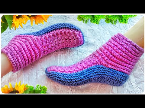 Видео: 👌УЮТНЫЕ ДОМАШНИЕ СЛЕДКИ НА ДВУХ СПИЦАХ. Подробный мастер класс