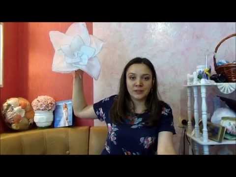 Видео: Большие цветы из ткани для свадебного декора