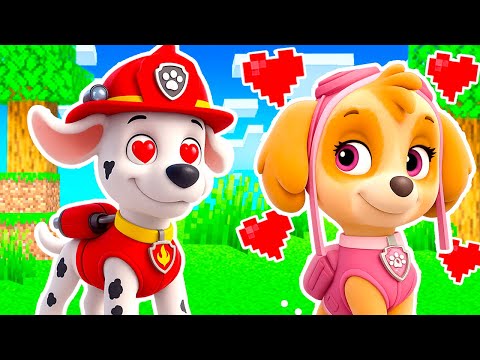 Видео: МАРШАЛ ВЛЮБИЛСЯ В СКАЙ ЩЕНЯЧИЙ ПАТРУЛЬ В МАЙНКРАФТ МУЛЬТИК