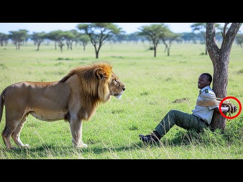 Видео: Лев нашел связанного лесника в саванне — то, что он сделал дальше, возмутило весь мир.