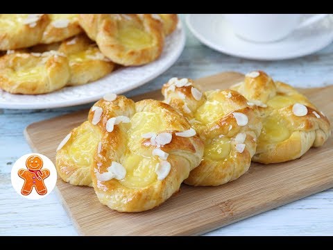 Видео: Сдобные Слоеные Крендели с Заварным Кремом ✧ Puddingbrezeln aus Plunderteig