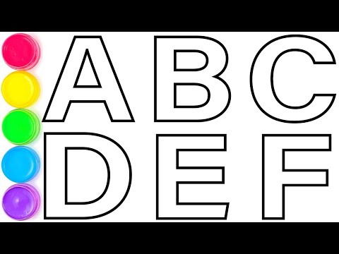Видео: ABCDEFGHIJKLMNOPQRSTUVWXYZ,🎵 Песня ABC Phonics, Рисование заглавных букв от A до Z для детей, Лег...