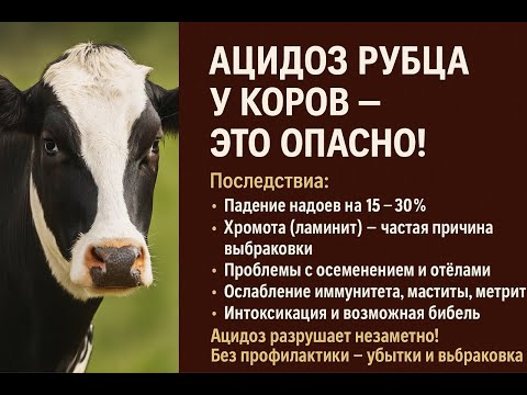 Видео: Причины возникновения и профилактика ацидоза рубца у коров