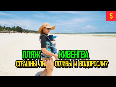 Видео: Кивенгва - малолюдный пляж на Занзибаре. Обзор отеля Mvuvi Boutique Resort. Про отливы и водоросли.