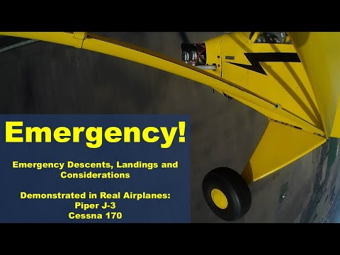 Видео: Аварийное снижение и посадка на настоящих самолётах: Piper J-3 Cub, Cessna 170