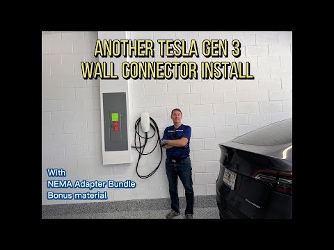 Видео: Еще одна установка настенного разъема Tesla Gen 3 (зарядное устройство для электромобиля)