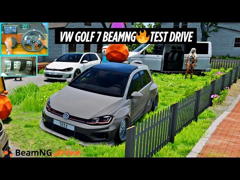 Видео: Тест модификации VW Golf 7 BeamNG | Реалистичное вождение горячего хэтчбека с использованием руле...
