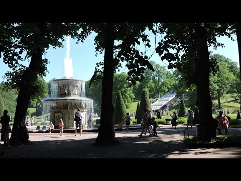 Видео: Петергоф Фонтаны в чудесный июньский день