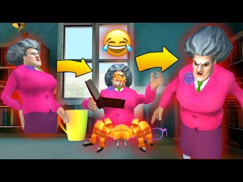 Видео: ЗАТРОЛЛИЛ бабку Учительницу ПАУКОМ МИСС ТИ! - Scary Teacher 3D Miss T