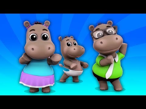 Видео: бегемот палец семья  Детские рифмы для детей  Дошкольные песни  Hippo Finger Family  Preschool Songs