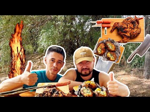 Видео: Juicy chicken on open Fire--Сочная курица на открытом огне