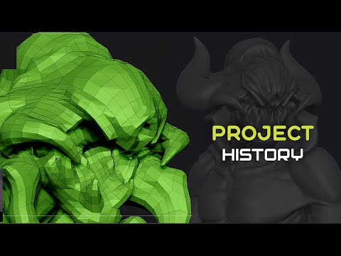 Видео: Ретопология и сабдивы за минуту в Zbrush | Project History