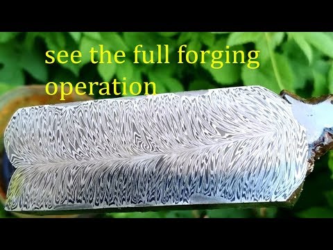 Видео: ковка дамаска "Птичье перо" часть 1 forging Damascus steel