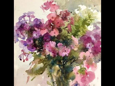 Видео: Букет флоксов / watercolor flowers