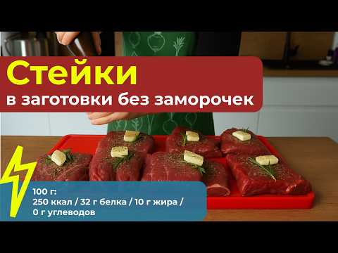 Видео: Сочные и мягкие: замораживаю стейки на 30 дней | Сувид + обжарка