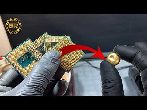 Видео: Извлечение золота из процессоров Green Fiber | Золотое восстановление от процессоров Lap Top CPU