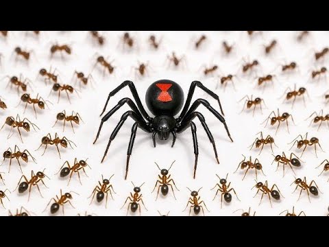 Видео: 1000 муравьев против Черной вдовы