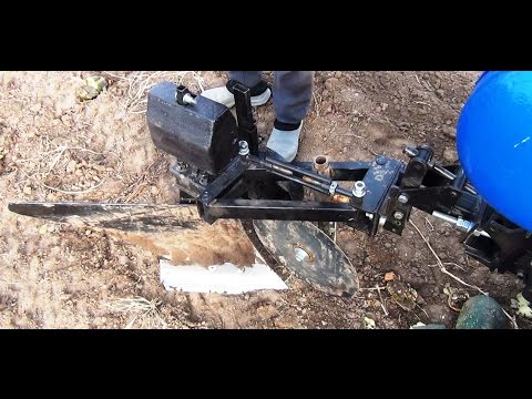 Видео: Конский плуг с сошником сеялки к мототрактору минитрактору