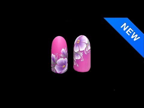 Видео: Флористика плоской кистью для новичков ( гель краской )