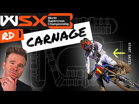 Видео: Трек World Supercross Rd 1 | Диган против Роксена