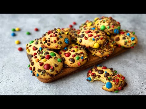 Видео: Самое ВКУСНОЕ и Самое БЫСТРОЕ Печенье | ЗА 10 МИНУТ | Печенье с M&Ms