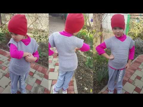 Видео: Цельная безрукавка ОДНИМ ПОЛОТНОМ (жилетка спицами).