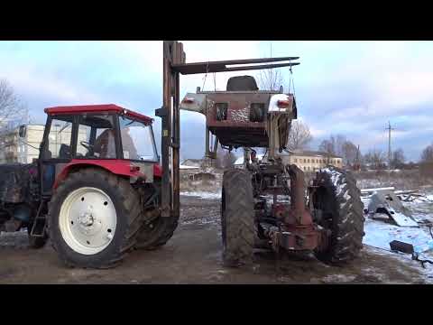 Видео: поставили раму ЭО 2621и кабину на трактор ЮМЗ 6\/we put the frame and cab on the YMZ 6 tractor