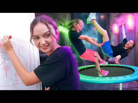 Видео: 24 часа на БАТУТЕ! Девочки заселились в Батут-Отель