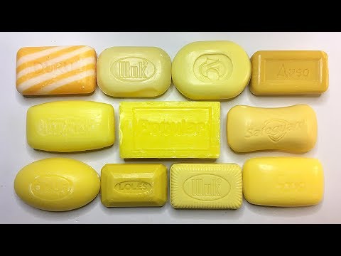Видео: Soap cutting Asmr. Yellow set dry soap. Relaxing video. Резка сухого мыла