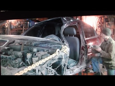 Видео: Деу Ланос. Тяжелый боковой удар. Часть 2. Кузовной ремонт.  Рихтовка