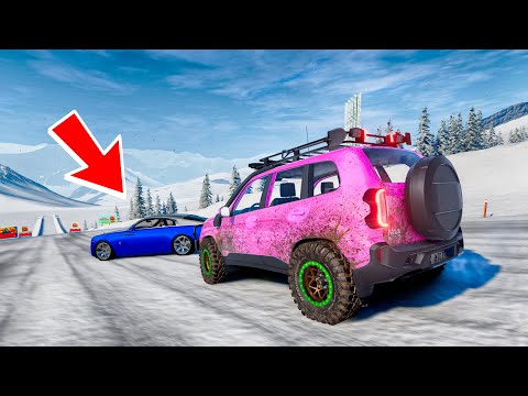 Видео: BEAMNG DRIVE ЛЕДЯНОЙ СПУСК С ГОРЫ БЕЗ ТОРМОЗОВ НА ЧИТ ТАЧКАХ В BEAM NG DRIVE