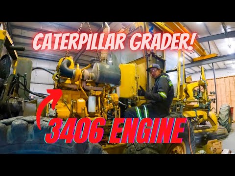 Видео: ОГРОМНЫЙ КАРЬЕРНЫЙ ГРЕЙДЕР, снятие двигателя!