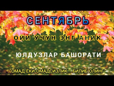 Видео: Сентябрь Ойи Учун Энг Аниқ Юлдузлар Башорати 2024