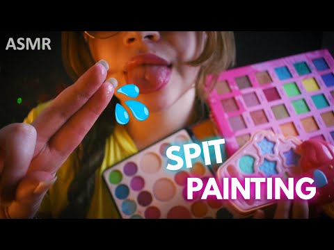 Видео: Acmp💄 Doing your составить with SPIT PAINTING 💦asmr mouth SOUNDS