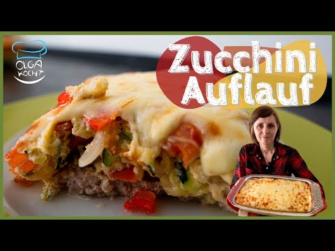 Видео: Запеканка из кабачков с мясным фаршем и большим количеством овощей - сочная и низкокалорийная