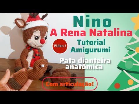 Видео: Шарнирная передняя лапа Нино 🦌 | Рождественский мастер-класс по амигуруми (часть 3)
