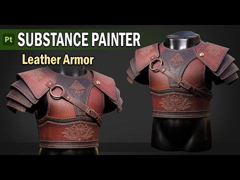 Видео: Как текстурировать кожаную броню в Substance Painter | Leather Material