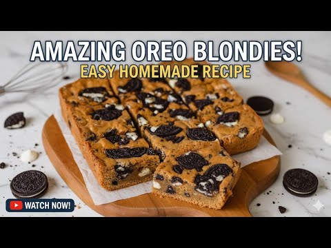 Видео: Лёгкие Oreo Blondies | Жевательные блонди-батончики с Oreo и шоколадной крошкой