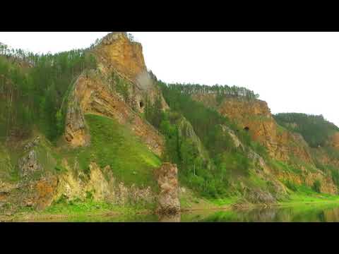 Видео: Река Лена - Ленские Щеки. Скала Первая Щека (Киренский район, Иркутская область)