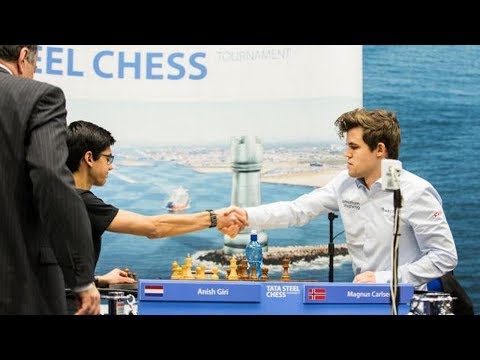 Видео: Шахматы в Вейк-ан-Зее 2018: Магнус Карлсен - Аниш Гири: 2 партия тайбрейка