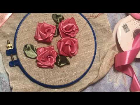 Видео: Розы из атласной ленты / Roses from satin ribbon