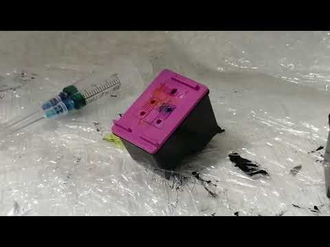 Видео: Устанавливаю в принтер СНПЧ HP 2130 картриджи 123. Видио по которому делала: