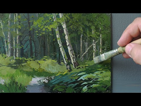 Видео: Папоротники широкими мазками. Живопись маслом