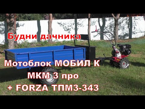 Видео: Будни дачника. Мотоблок МОБИЛ К МКМ 3 ПРО + телега FORZA ТПМ 3 -343. Будни дачника