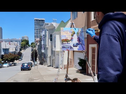 Видео: ПЛЕНЭР масляная живопись ГОРОДСКОЙ ПЕЙЗАЖ Сан-Франциско