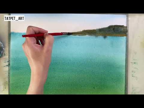 Видео: Урок акварели - море, волны / watercolor tutorial waves on the sea