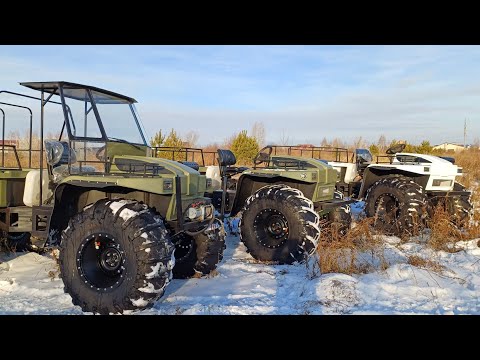 Видео: Обзор и тест снегоболотоходов ШАТТЛ 5, Медведь Тюмень