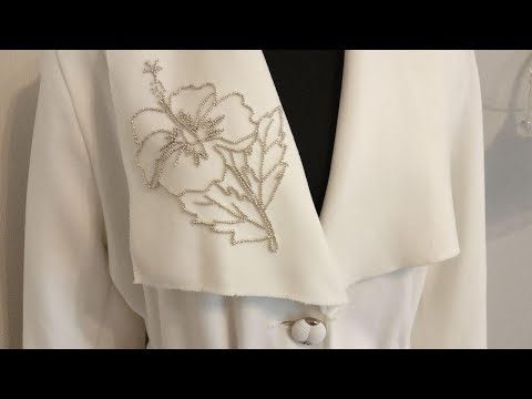 Видео: Отделка воротника вышивкой бисером